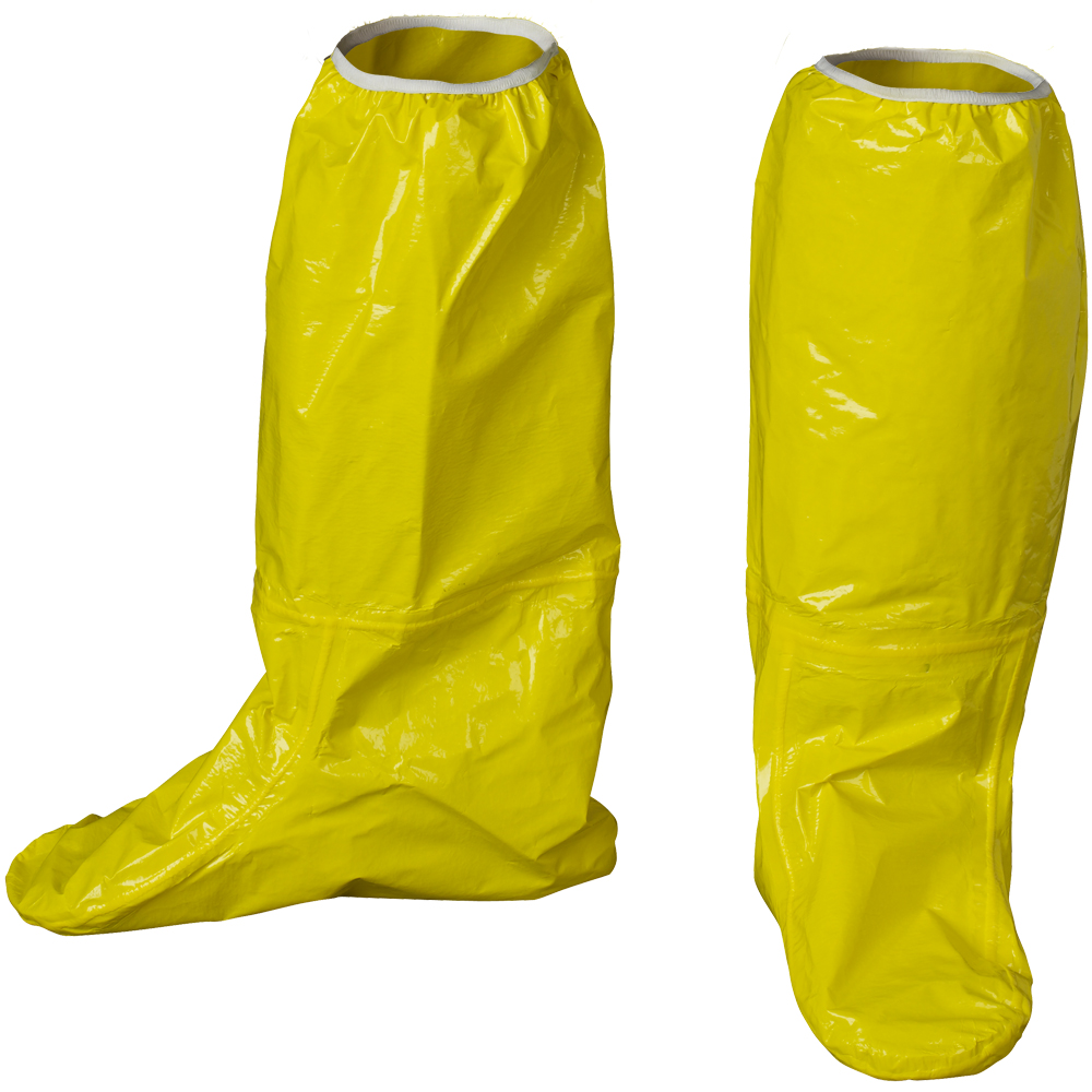 ChemMax® 4 Plus Heat Sealed Seam Yellow Boot Covers with Elastic Top - Disposable Clothing